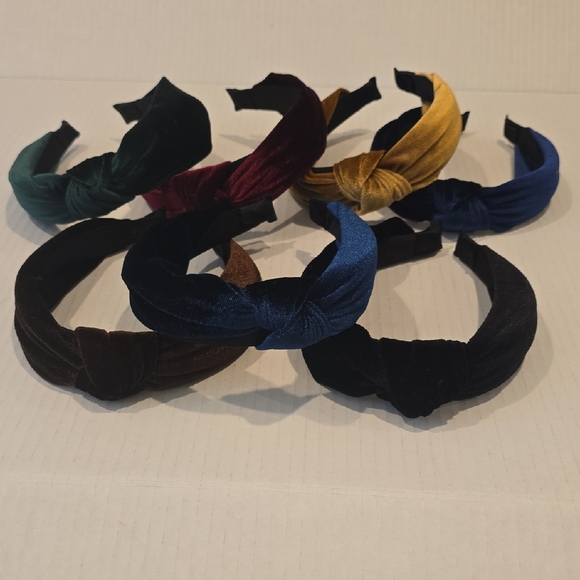 Accessories - Velvet Knotted Headband Set - Multicolor